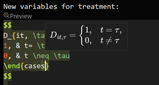 VSCode Equation Preview